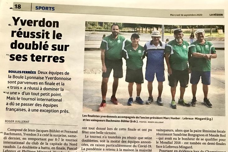 Article du journal La Région